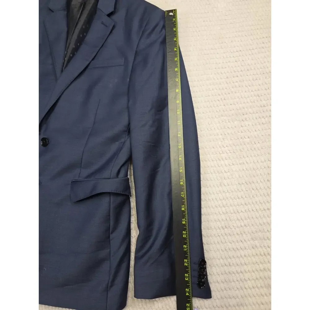 Express Suit Mens Blazer 36 Short Pants 29 X 32 Photographer Fitted Blue